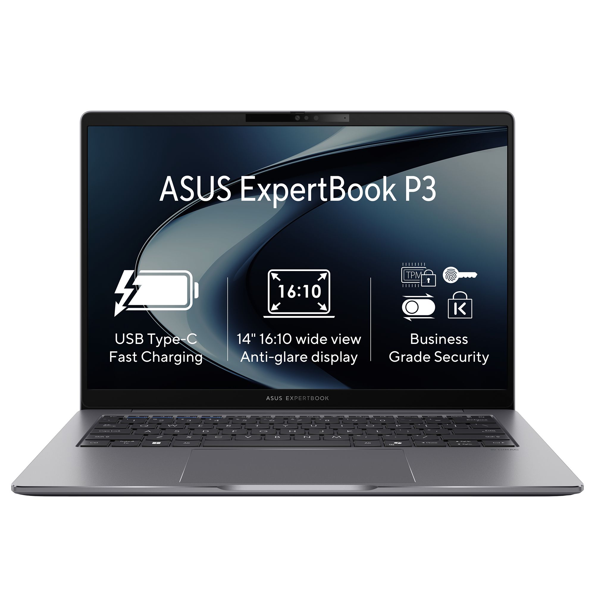 Лаптоп ASUS ExpertBook P3 P3405CVA, Intel Core i5-13420H, 14", 16GB RAM, 1TB SSD, Intel UHD Graphics, сив