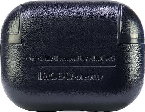 Kover mbrojtës Audi Leather Big Logo, për AirPods Pro 2, lëkurë, i zi