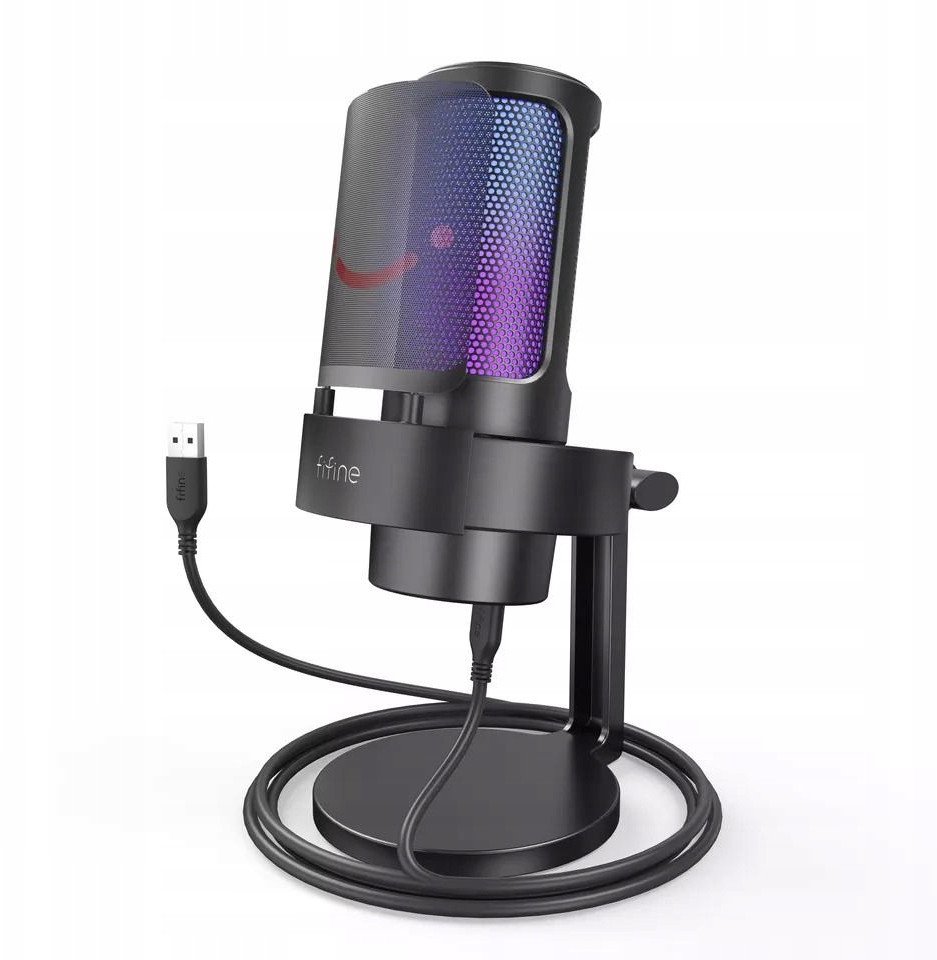 Mikrofon kondensator Fifine A8, USB, RGB, i zi