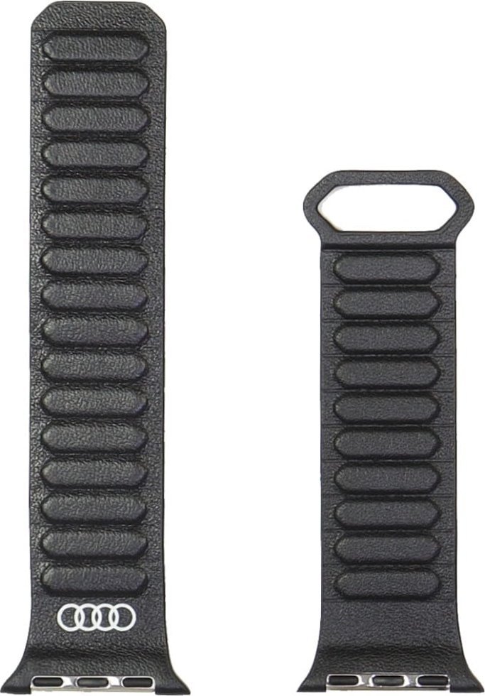 Rrip për Apple Watch Audi Logo Genuine Leather Magnetic, 40 41 42mm, lëkurë natyrale, i zi