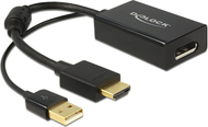 Përshtatës DeLock HDMI - DisplayPort + USB A 62667, i zi Përshtatës DeLock HDMI - DisplayPort + USB A 62667, i zi