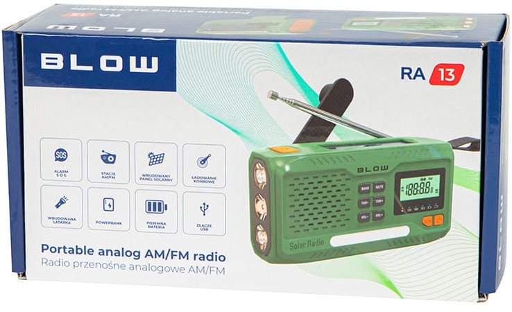 Radio kampingu Solar Construction, AM/FM, powerbank USB, me dinamo dhe elektrik