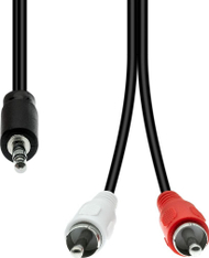 Kabllo audio ProXtend, 3-Pin në 2 x RCA, M-M, e zezë