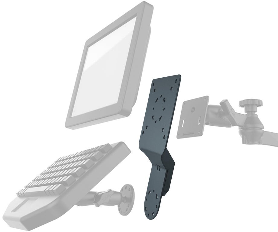 Mbajtëse universale RAM Mounts RAM-DIS-MDT, për tastierë dhe tablet, montim VESA, orientim horizontal dhe vertikal, e zezë