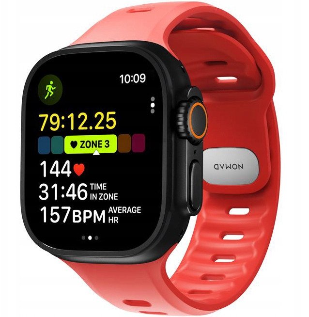 Rrip ore Nomad Tempo Band 49mm Coral, FKM fluoroelastomer, për Apple Watch, rozë