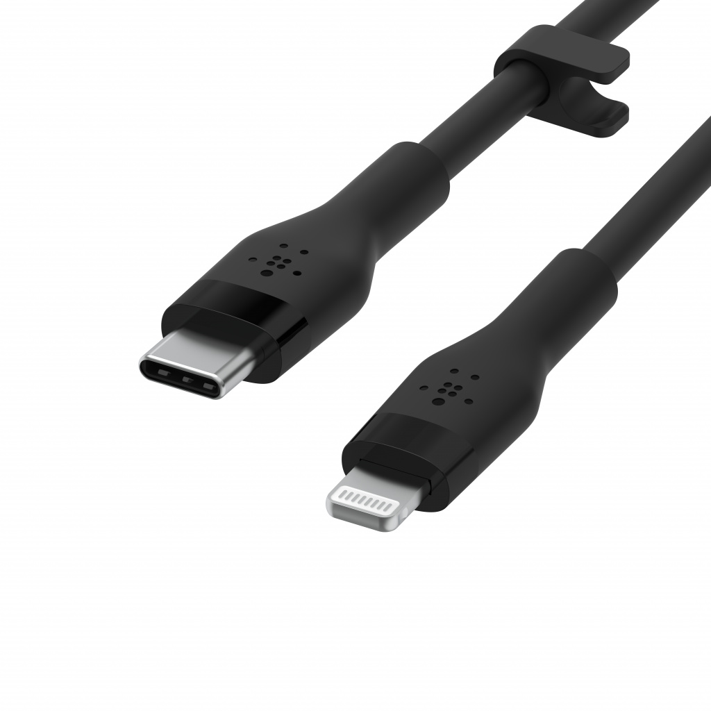 Kabllo silikoni Belkin Boost Charge USB-C - Lightning, 1m, e zezë