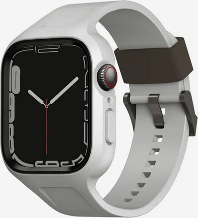 Ремче и заштита UNIQ Monos 2in1 за Apple Watch 44mm 45mm, пластика, сива