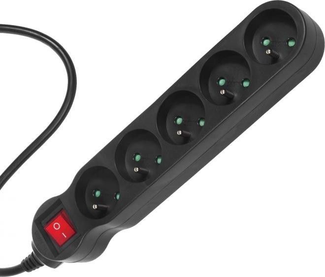 Maclean Energy MCE185 5-Насочен Разделник за Струја, 5 m, Црн