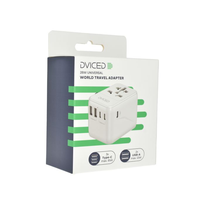 Dviced Universal Travel Adapter 28W, White