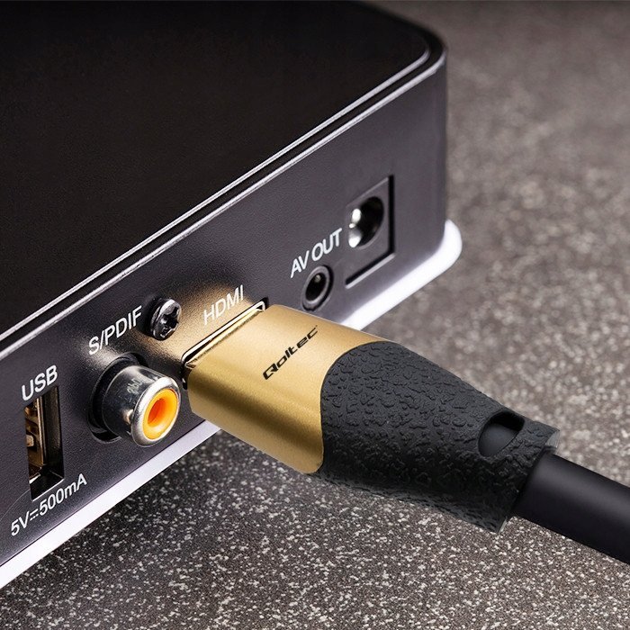 Kabllo HDMI Qoltec 50357, 5 m, HDMI 2.1 Ultra High Speed, e zezë