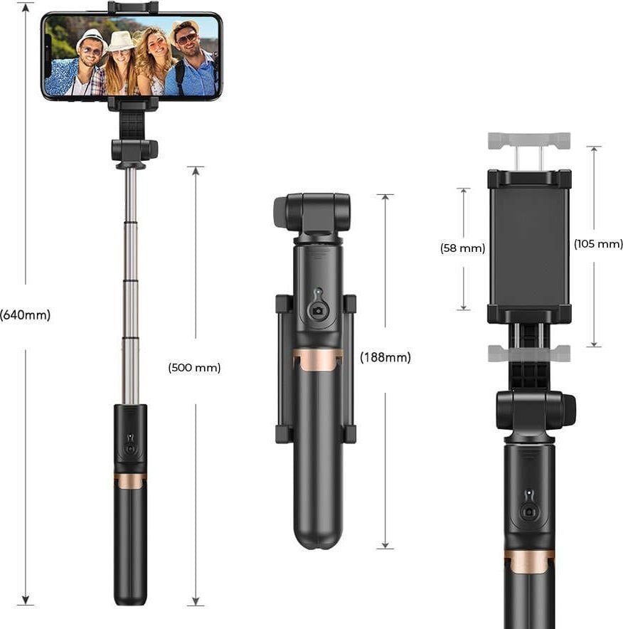 Selfie stick me tripod Apexel APL-D6, Bluetooth, universal për telefon