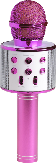 Mикрофон караоке Denver KMS-20P, Bluetooth, вграден звучник, розова