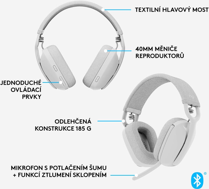 Kufje Logitech Zone Vibe 100, të bardha