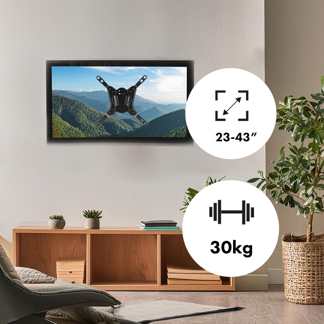 Mbajtëse muri për TV Maclean MC-418, 23-43", 30kg, e zezë
