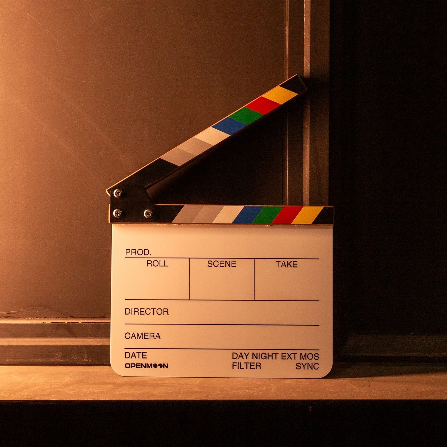 Klapa filmike profesionale Prof, 28x24cm, për marker pasqyre, e bardhë