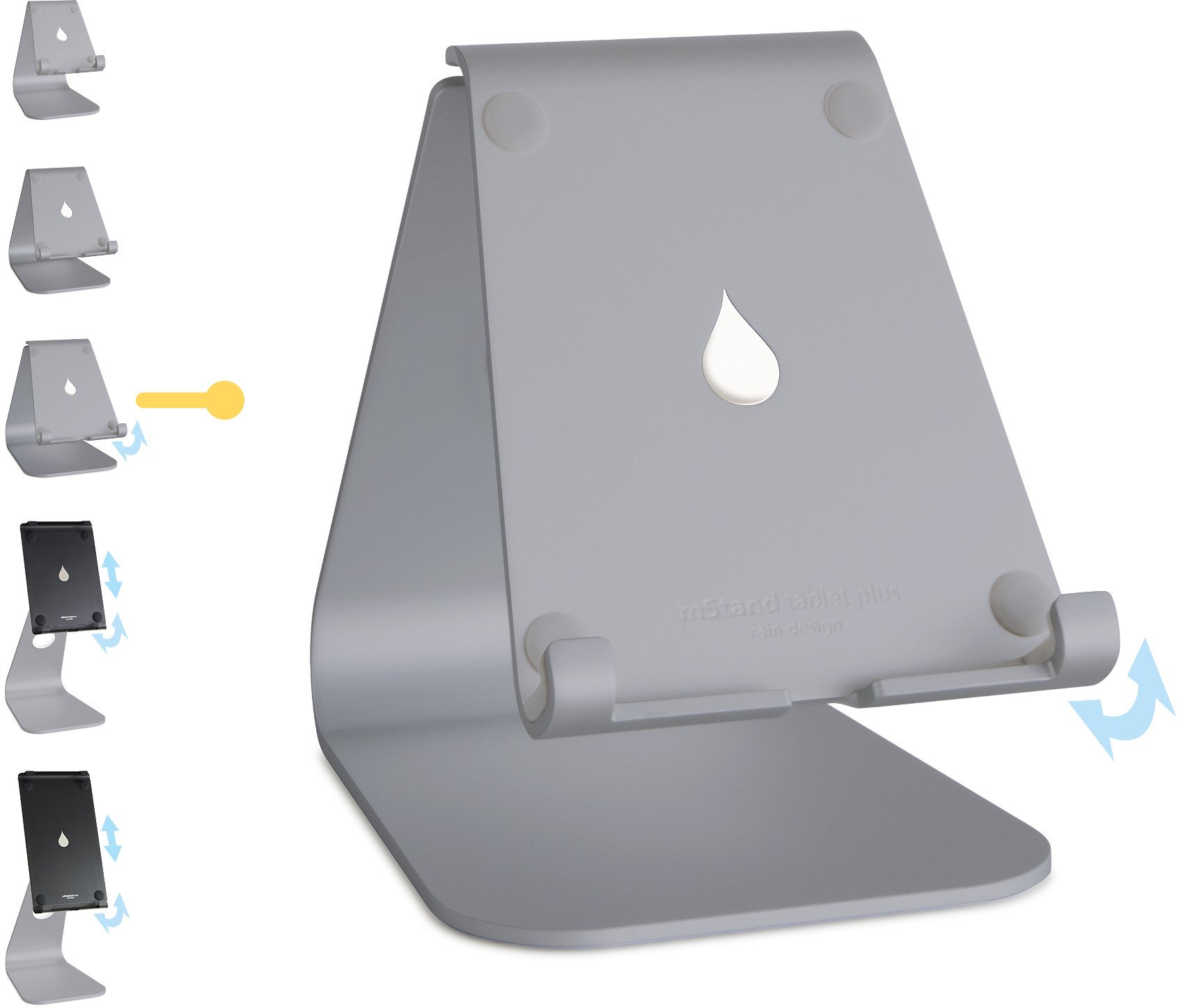Држач за таблет Rain Design MStand Tablet Plus, прилагодлив агол, сив