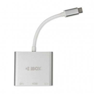 USB Hub iBOX Type-C to USB 3.0/HDMI/USB-C, Power Delivery, i argjendtë