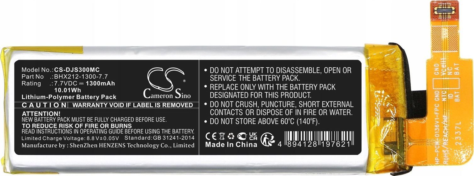 Bateri kamerë Cameronsio BHX212, 1300mAh, për DJI Osmo Pocket Pocket 2