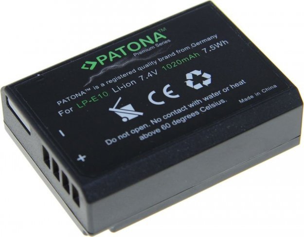 Bateri për fotoaparat PATONA Pro Canon LP-E10, 1020mAh, Li-Ion, e zezë