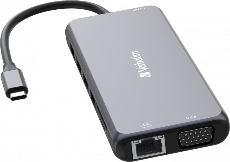 Hub USB C Verbatim CMH-14, 14 porta, 4K, gri