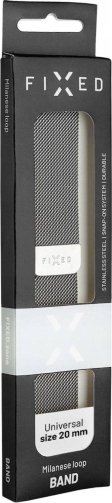 Rrip metalik FIXED Mesh Strap 20mm, i argjendtë