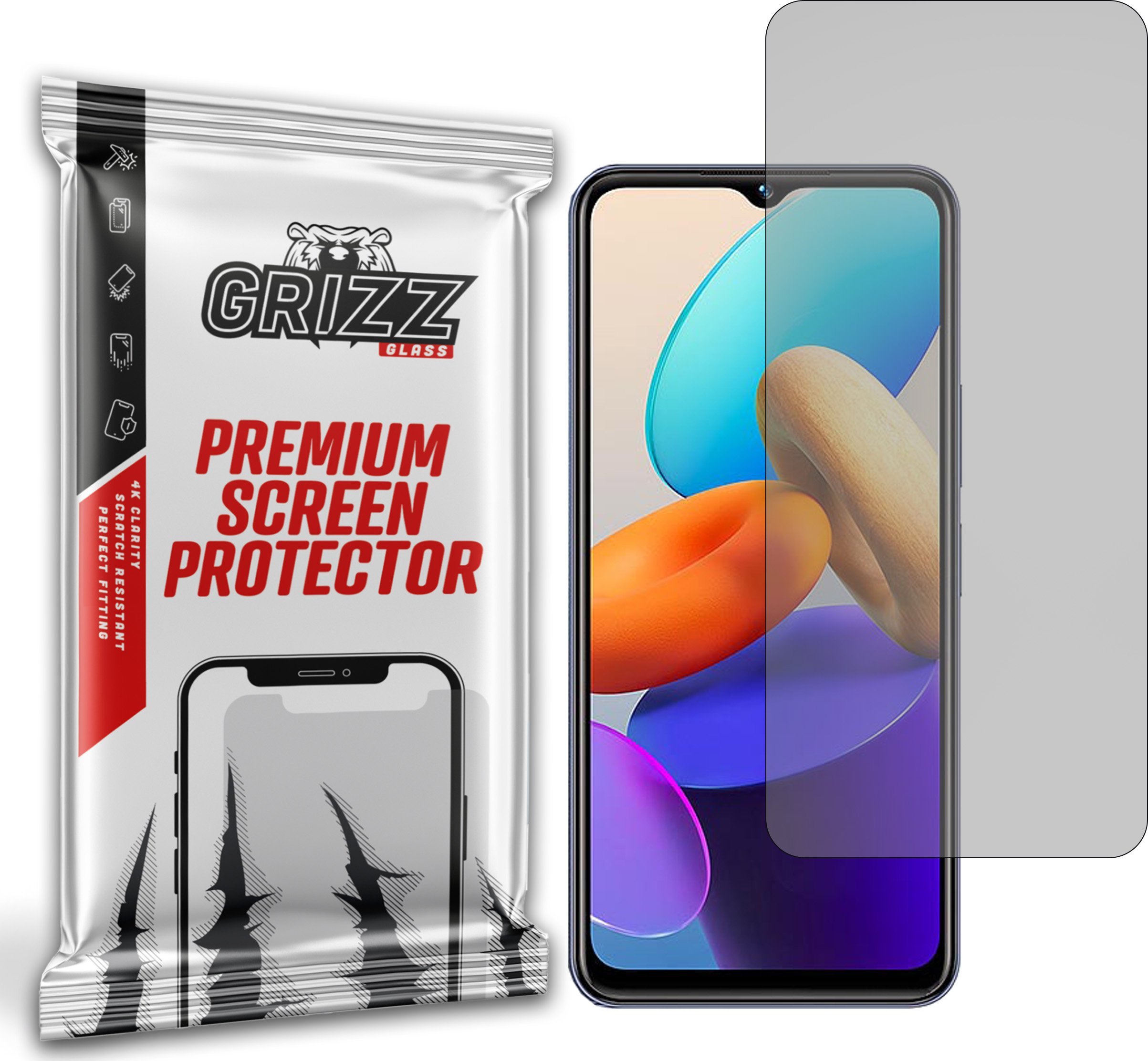 Folie mbrojtëse mat GrizzGlass për Vivo Y22s