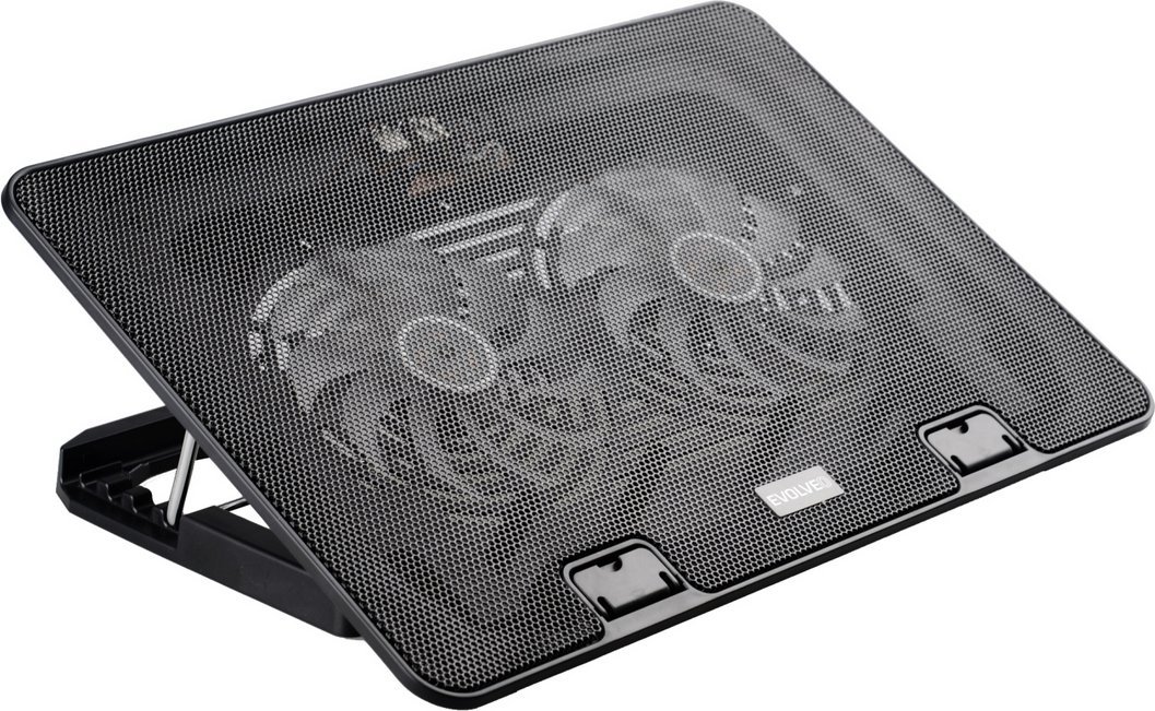 Pad ftohës për laptop EVOLVEO A101, 2 ventilatorë, deri 17", LED blu