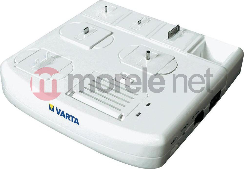 Karikues universal Varta V-Man Home Station, 4 porta, 2 bateri AA AAA, i bardhë