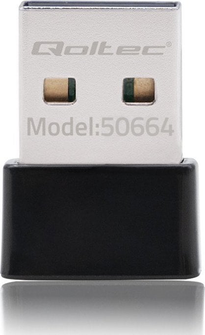 Мрежна картичка Ви‑Фи Qoltec мини УСБ AC, 650Mbps, црна