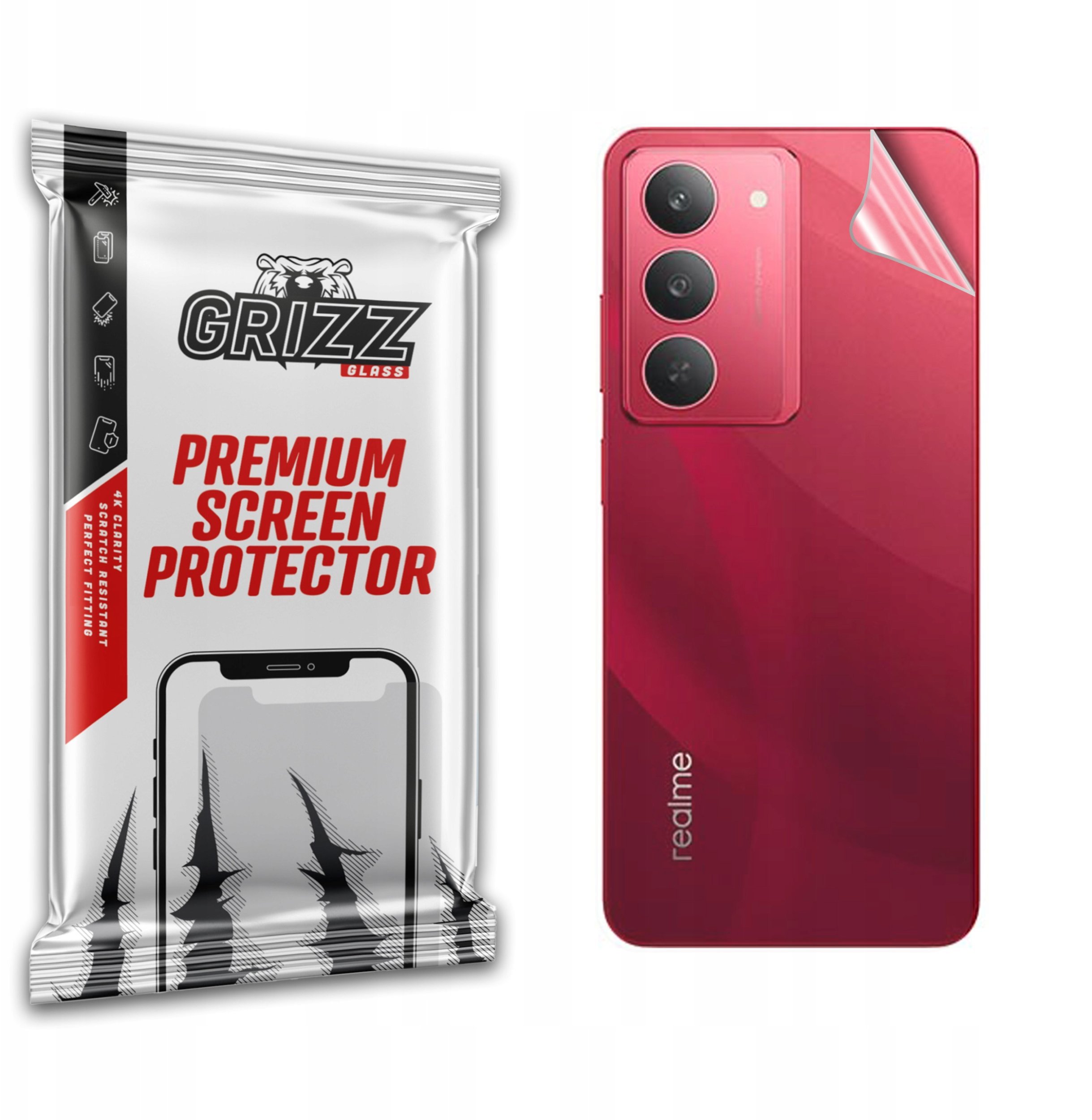 Заштитна фолија за задна страна Grizz SatinSkin за Realme V60 Pro, мат