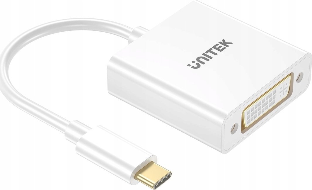 Adapter USB C në DVI Unitek, 1080p 60Hz, 15cm, i bardhë