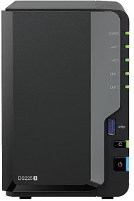 NAS Synology DiskStation DS225plus, 2 лежишта, 2x 8TB HAT3320, сива