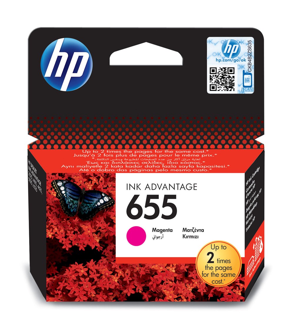 Ngjyrë printeri HP 655 CZ111AE, 600 faqe, magenta