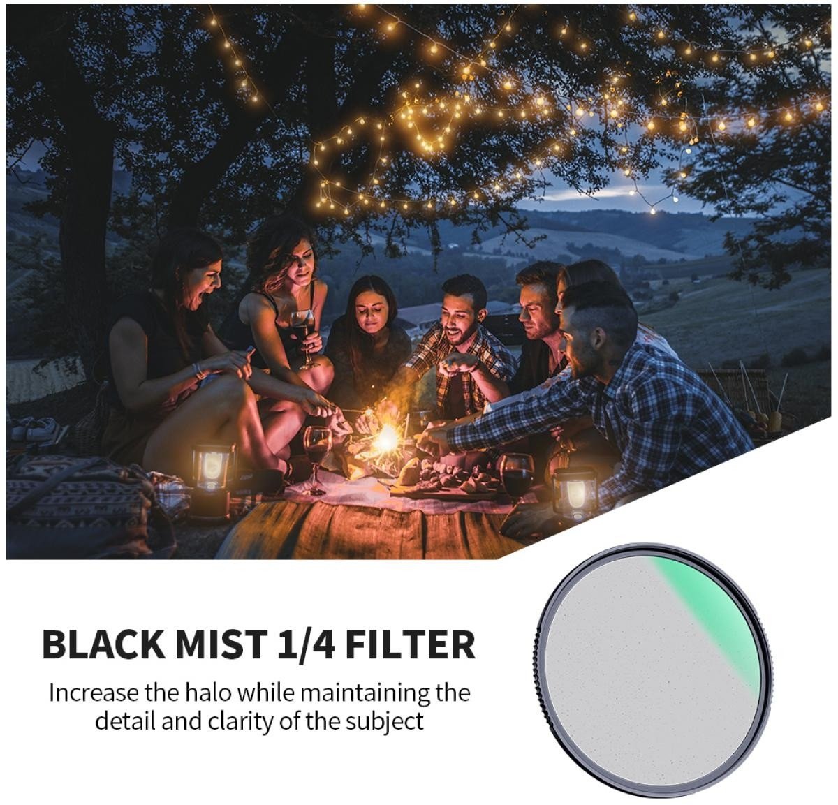 Filtër diffusion K&amp;F Concept Nano X Black Mist 1/4, 55mm, 8K, i zi