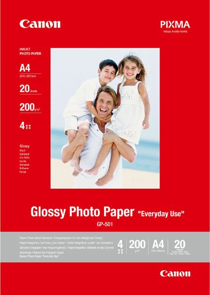 Letër fotografike Canon Glossy Photo Paper A4, 210 g/m², 20 fletë, e bardhë