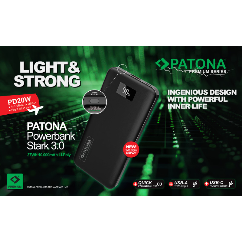 PATONA Premium Powerbank Stark 10.000mAh