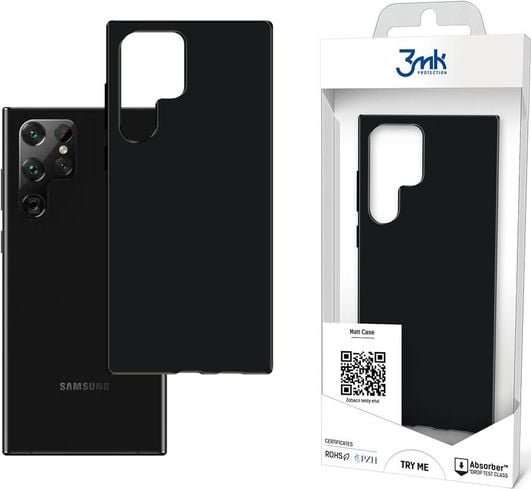 Kllaf telefoni 3MK Matt Case për Samsung S22 Ultra S908, mat, e zezë