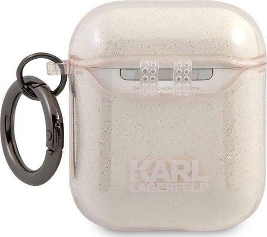 Mbulesë mbrojtëse Karl Lagerfeld KLA2UKHGD për AirPods 1/2, glitter, ngjyrë ari