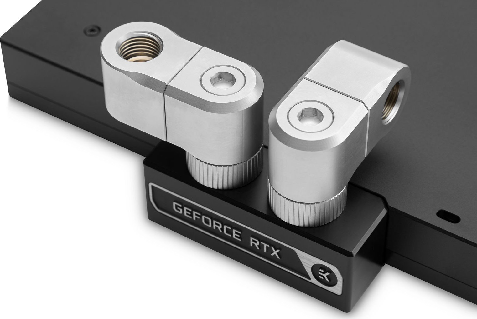 Përshtatës ftohës uji EK Water Blocks EK-Quantum Torque Double Rotary 28mm, offset 28mm, Satin Titanium