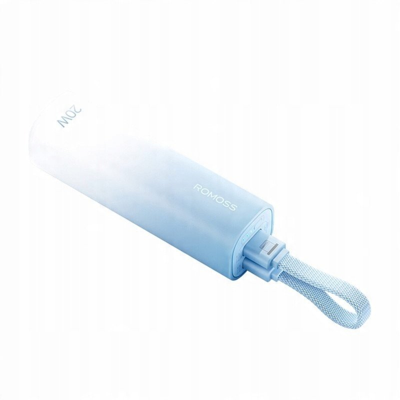 Powerbank ROMOSS Mini PSC05C, 5000 mAh, kabllo 3 në 1, blu