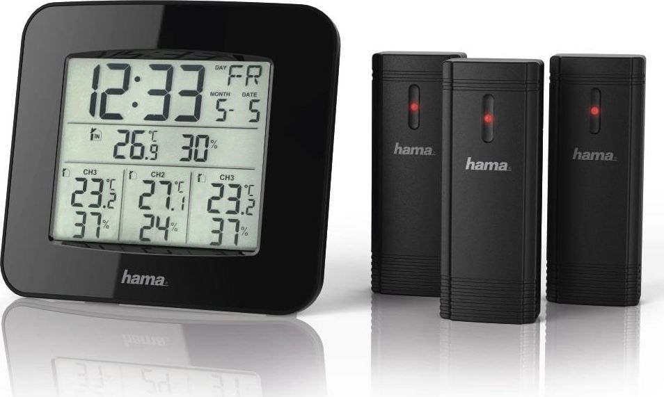 Pajisje meteorologjike Hama EWS-Trio 001863110000, e zezë