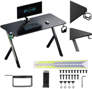 Гејминг маса NanoRS RS101, широка површина, челична конструкција, црна