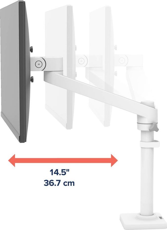Mbajtëse tavoline për monitor Ergotron 45-669-216, deri 34", VESA 75x75 100x100, e zezë e bardhë