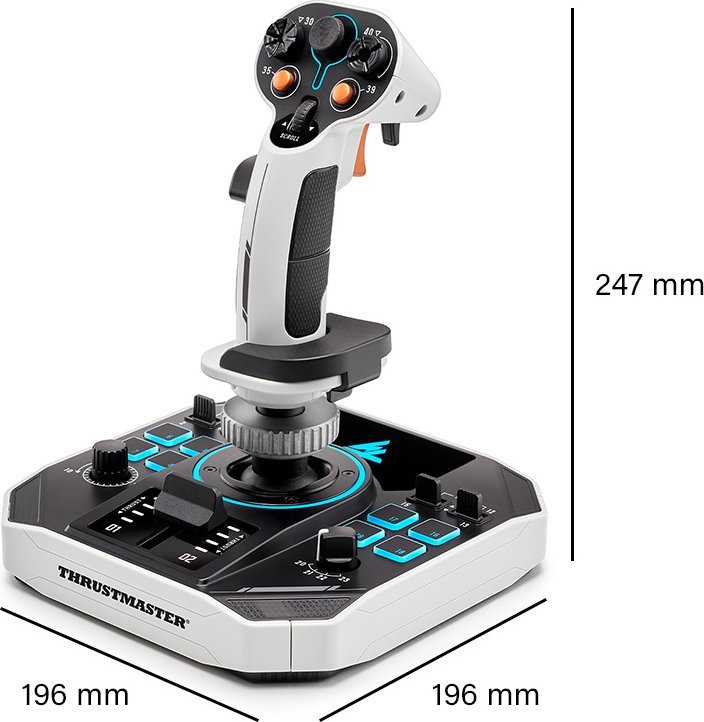 Gamepad Thrustmaster SOL-R2 Space Sim, joystick dhe throttle, me ndriçim RGB, i zi