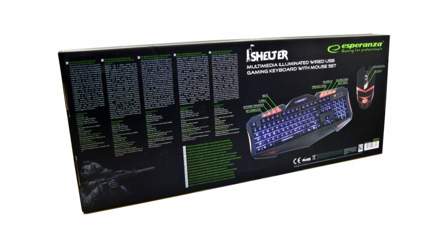 Set tastierë dhe maus Esperanza EGK3000, USB, të zeza