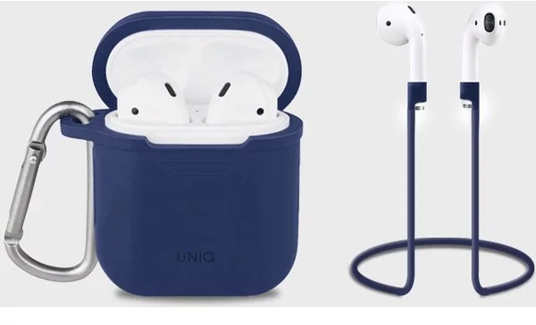 Слика на Mbrojtëse UNIQ Vencer për Apple Airpods, me lak, e kaltër