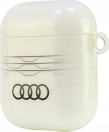 Mbulesë për AirPods Audi IML Geometric Pattern, mbrojtëse, e bardhë