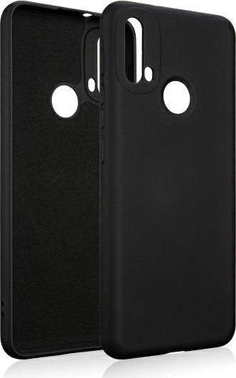 Mbështjellës silikoni Motorola Moto E20, me pëlhurë të brendshme, i zi