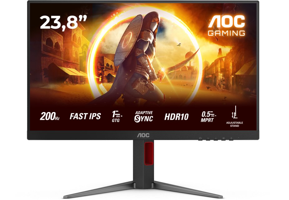 Monitor AOC G4 24G4HA, 23.8", Full HD, i zi e kuqe