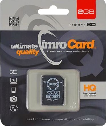 IMRO MicroSD Мемориска Картичка, 2 GB со SD Адаптер